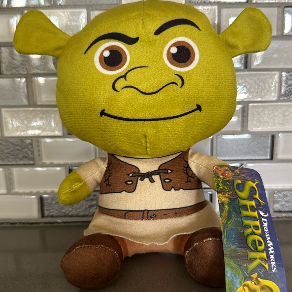 DreamWorks SHREK Big Head Sitting Plush Doll Figure / 8” / BRAND NEW